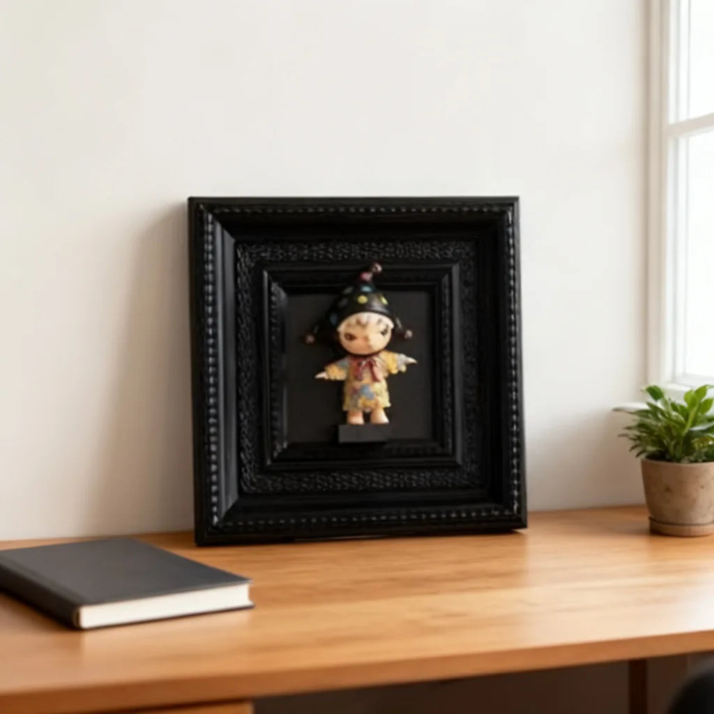 Floating Figurine Photo Display Frame — Desk and Wall Mount