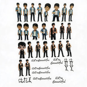 Clear PVC sticker sheet, A4 — full sheet on a laptop lid