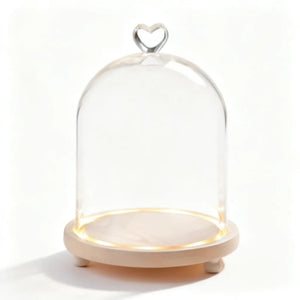 Warm LED Wooden Heart Dome Light for Figures
