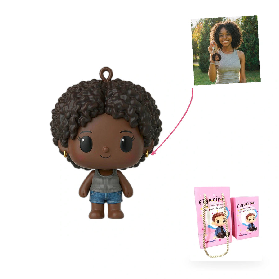 Custom keychain figurine — three styles